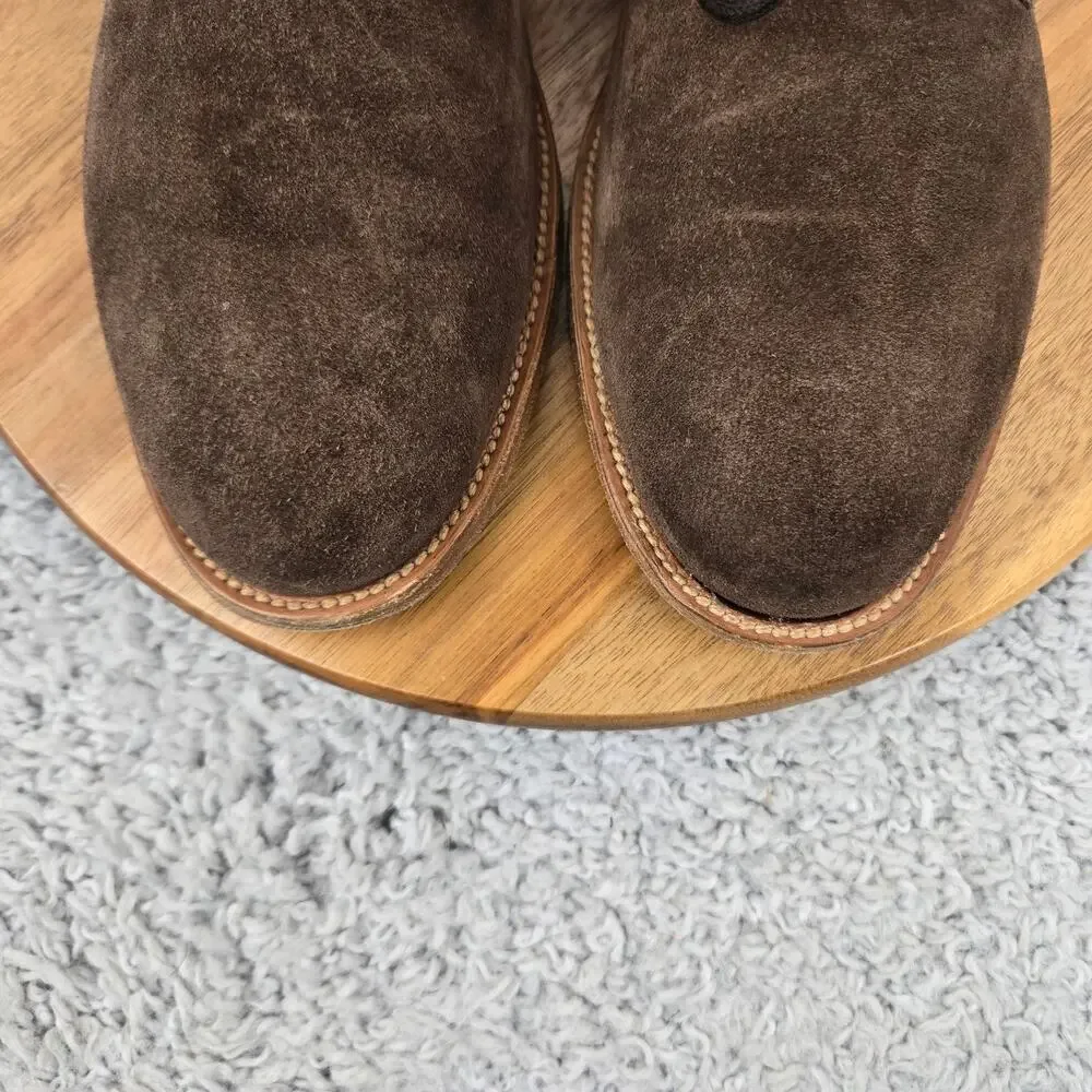 Brooks Brothers Men 10.5D Brown Nubuck Suede Plain Toe Derby Oxford Dress Shoe